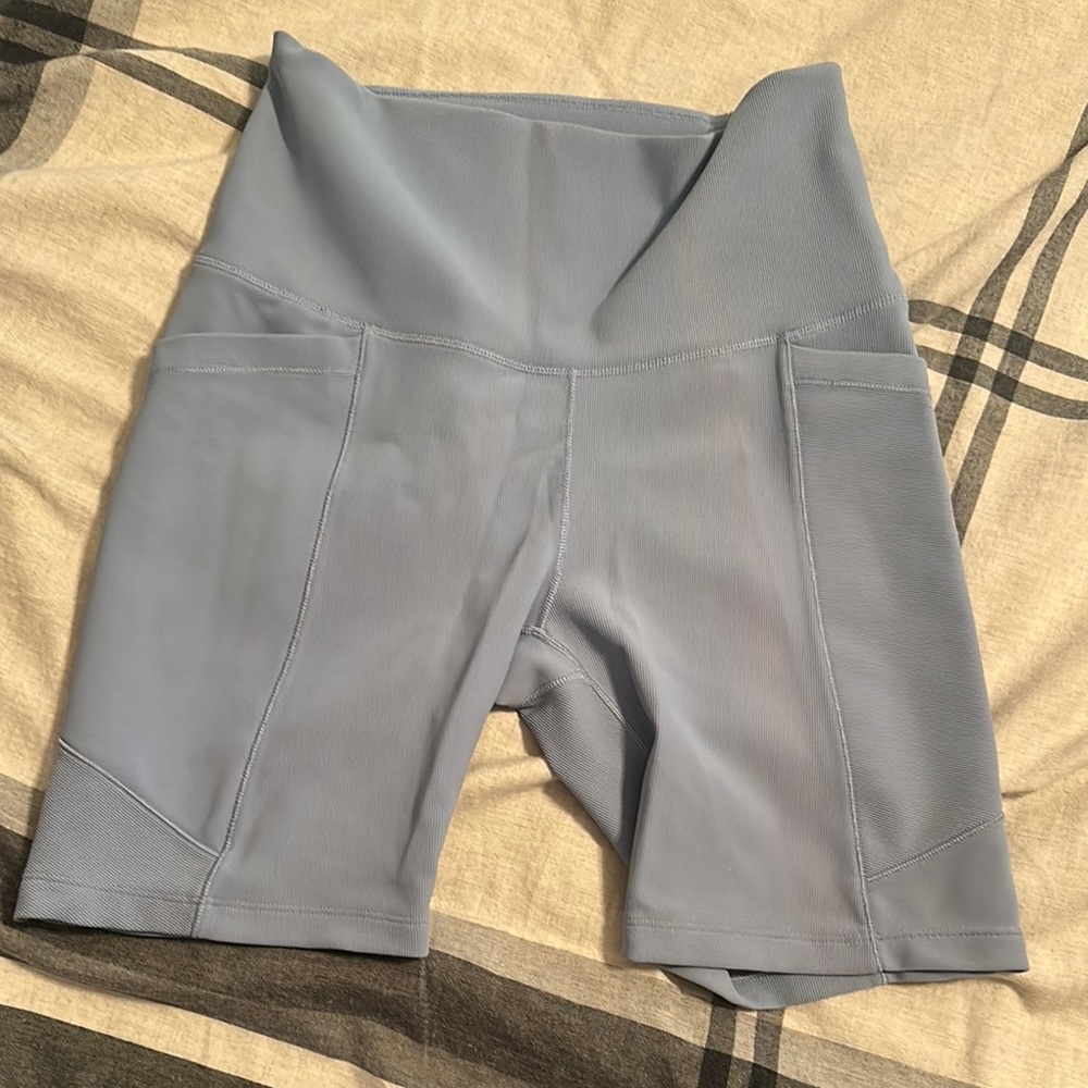 Women's Blue High-Waisted Shorts